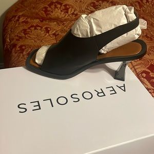 Aerosols CANAL Black Leather Sandle